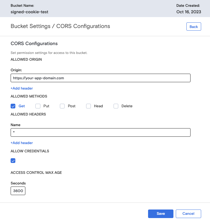 Enable the Allow Credentials