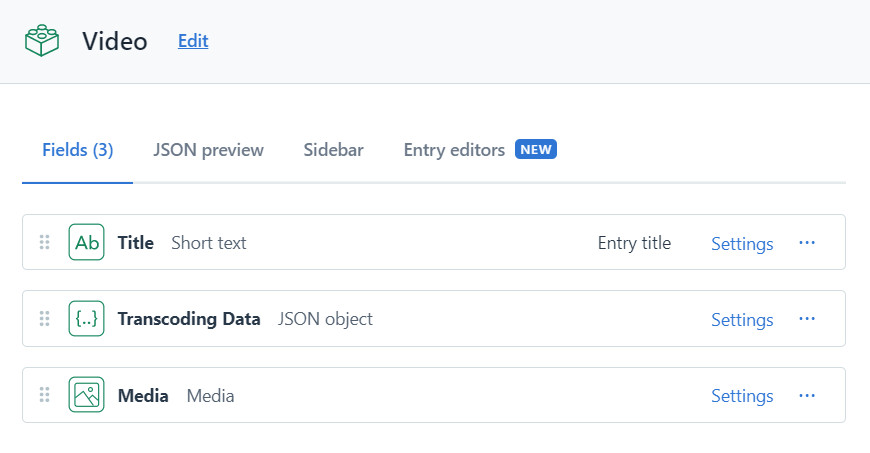 Content model settings